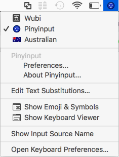 Activate Pinyinput from the Input Source menu